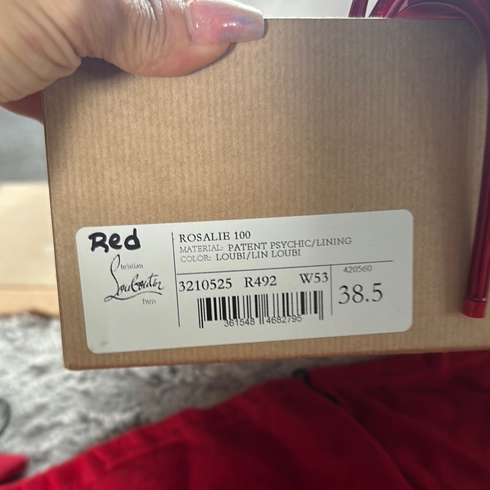 Christian Louboutin Red Strappy Heels - Picture 6 of 7